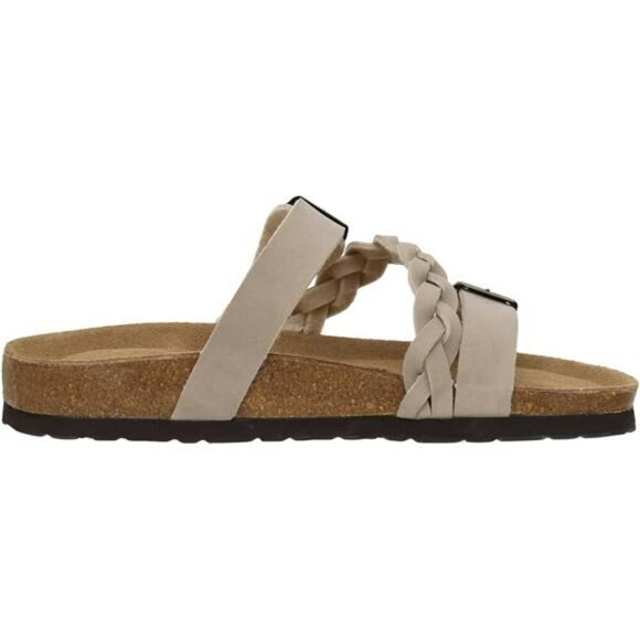 CUSHIONAIRE Cork Footbed Sandals Women Arch Support Adjustable Summer Slides - Picture 3 of 7